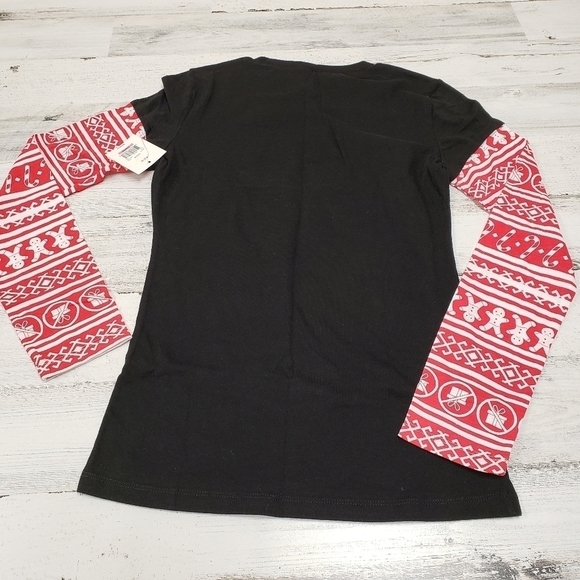 Holiday Time Womens Bah Humbug Christmas Top Size Juniors 7-9 Medium - Picture 2 of 4